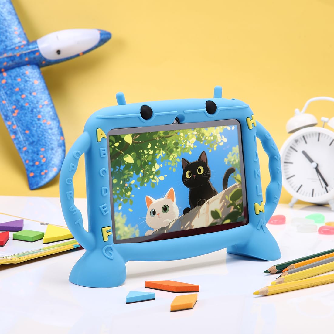 MengDash Kids Tablet, 7 inch Tablet for Kids 3-10, Educational Learning Toddler Tablet Android 11, 3GB RAM+32GB ROM Storage, Google Play YouTube (Blue)