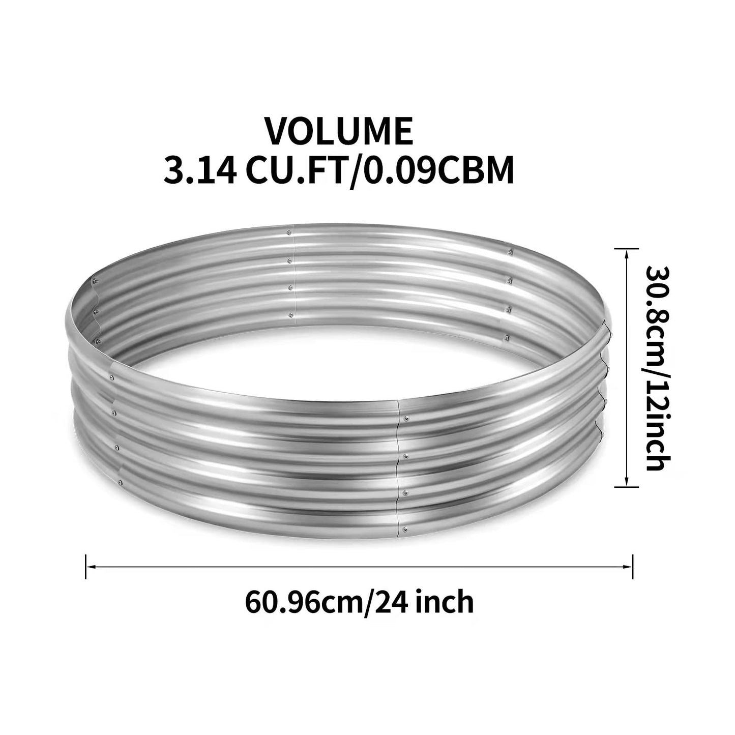 Land Guard Galvanized Raised Garden Bed Kit, Galvanized Planter Raised Garden Boxes Outdoor, Round Large Metal Raised Garden Beds for Vegetables ……