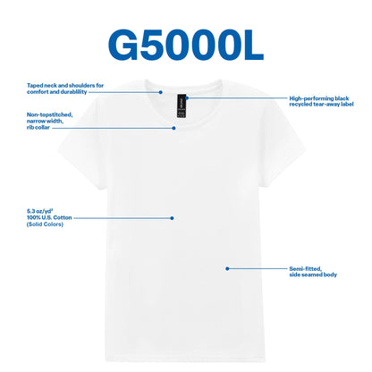 Gildan womens Heavy Cotton Adult T-shirt, 2-pack T Shirt, Black, Large US