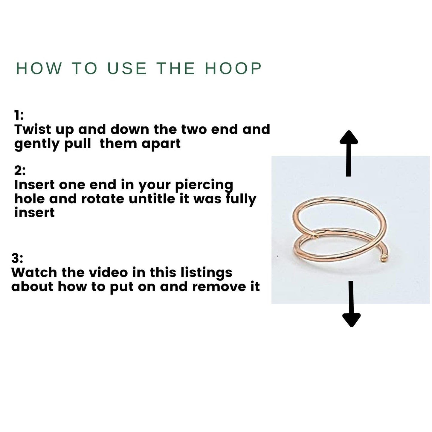 LUCKYJEWUS 14k Gold Filled 20G Double Hoop Nose Ring for Single Piercing, 20 Gauge Small Thin 8mm Spiral Nose Jewelry for Women Men