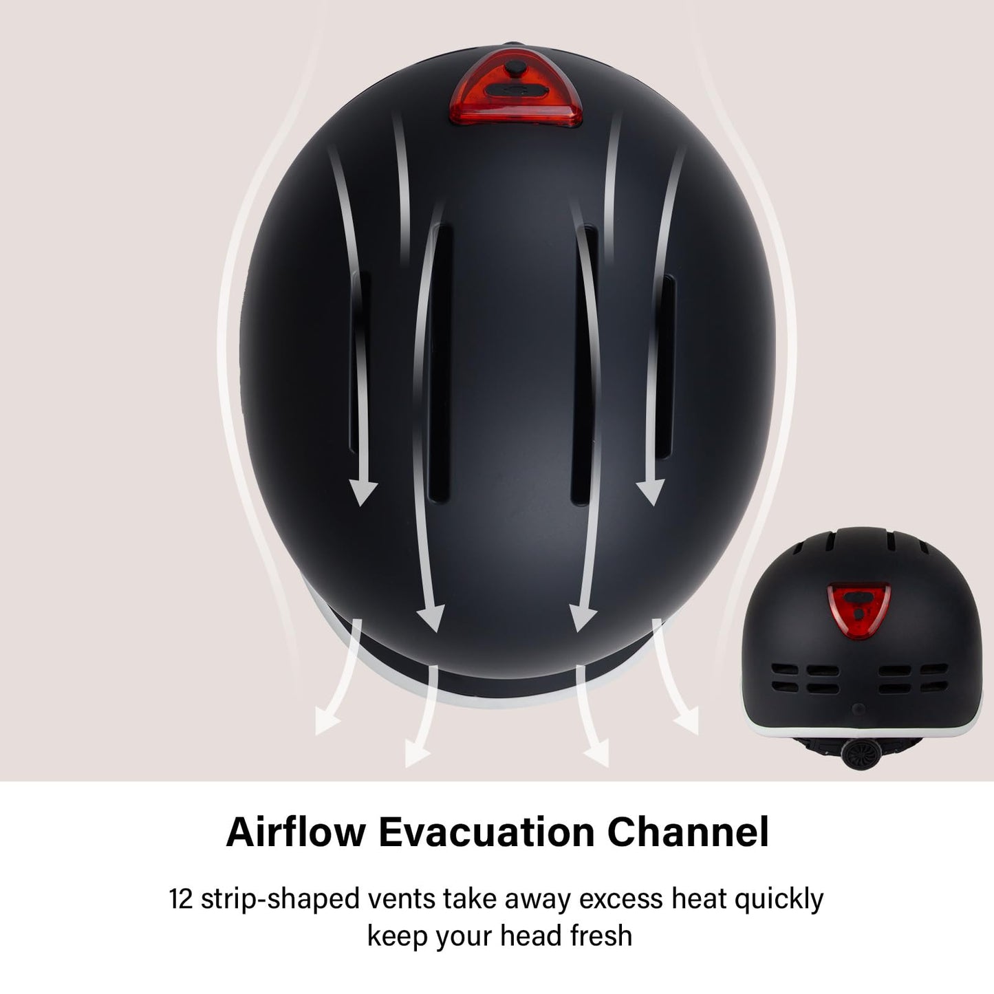 Exclusky Bike Helmet for Adults,Adjustable Cycling Helmet for Men & Women Safety Certified Bicycle Helmet for Commuting, Road Biking, Skating with USB Rechargeable Rear Light