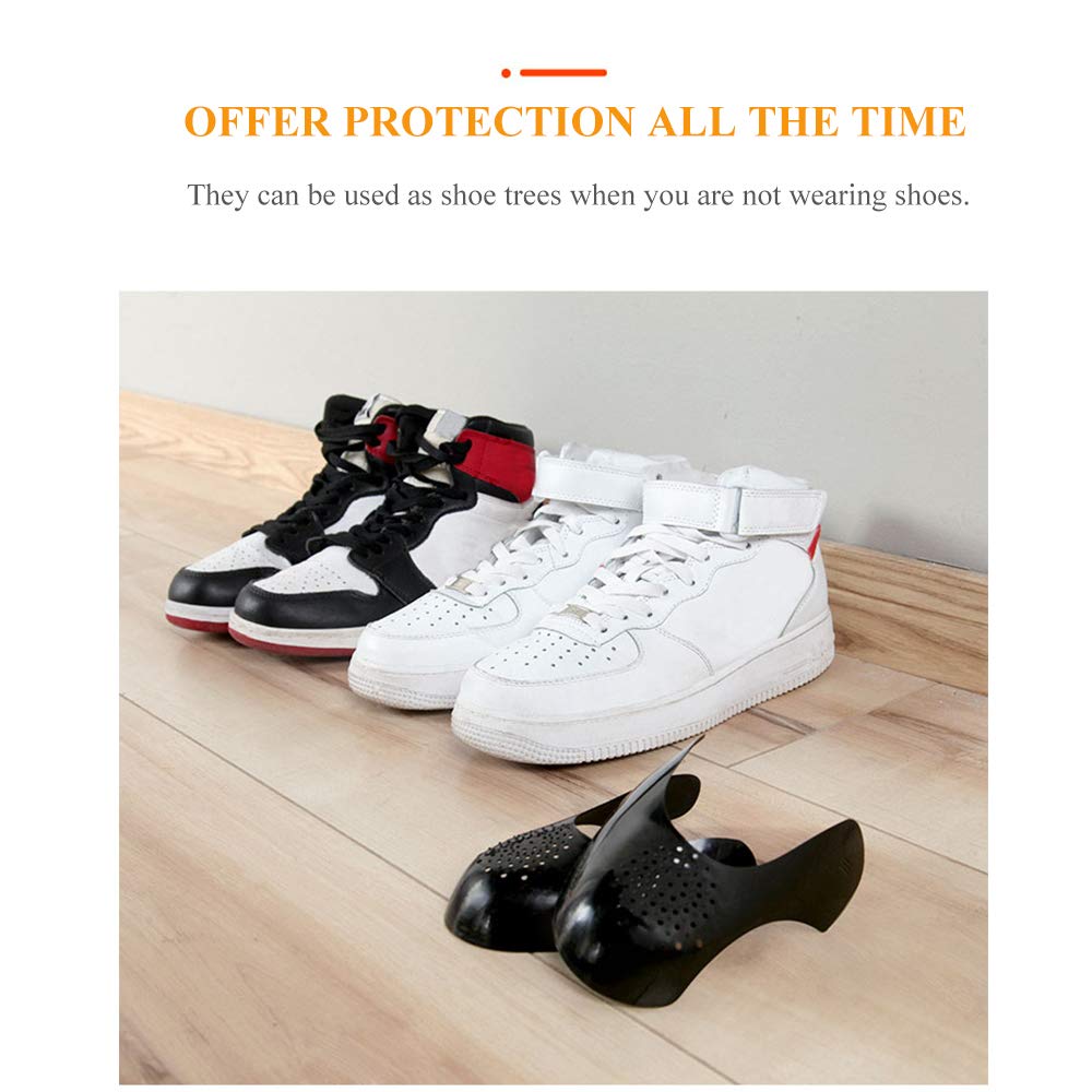 Miiooan Shoe Crease Protectors, 3 Pairs Sneaker Toe Box Wrinkle Protector Men’s 7-12/ Women’s 5-8 (2White &1Black)
