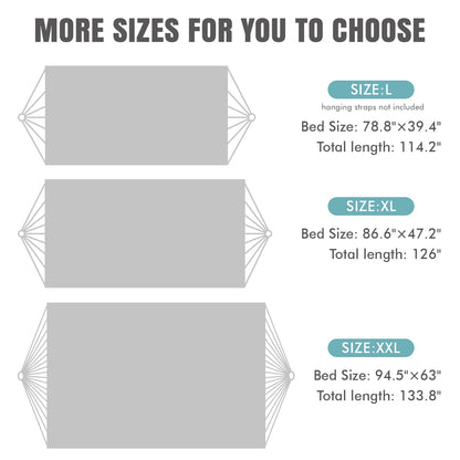 INNO STAGE Double Hammock - 2 Persons Portable Hanging Camping Bed, Blue, 118.3"L x 63"W, 350Lbs Capacity, Polyester, Supports Up to 350 lbs