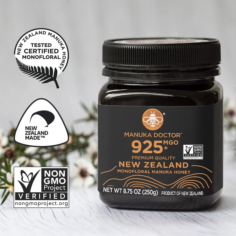 MANUKA DOCTOR - MGO 925+ Manuka Honey Monofloral, 100% Pure New Zealand Honey. Certified. Guaranteed. RAW. Non-GMO (8.75 oz)