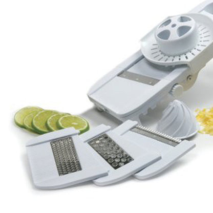 Norpro Deluxe Mandoline Slicer, Grater, Shredder, Julienne and Juicer w/ Safety Guard White
