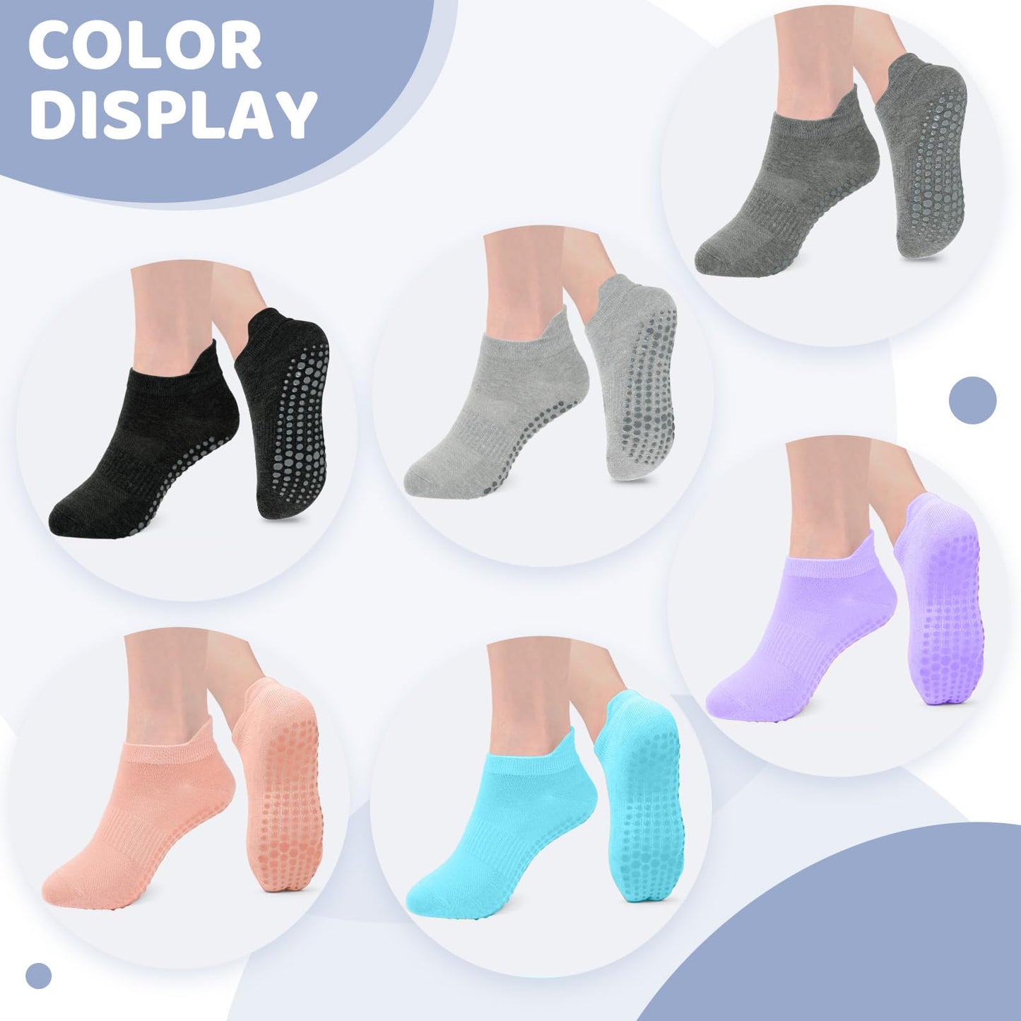 Pilates Grip Socks for Women Men Size 9-11 Non Slip Yoga Accessories Soccer Womens Hospital Barre Black Barefoot Grippers Postpartum Essentials Non Skid for Elderly Gift