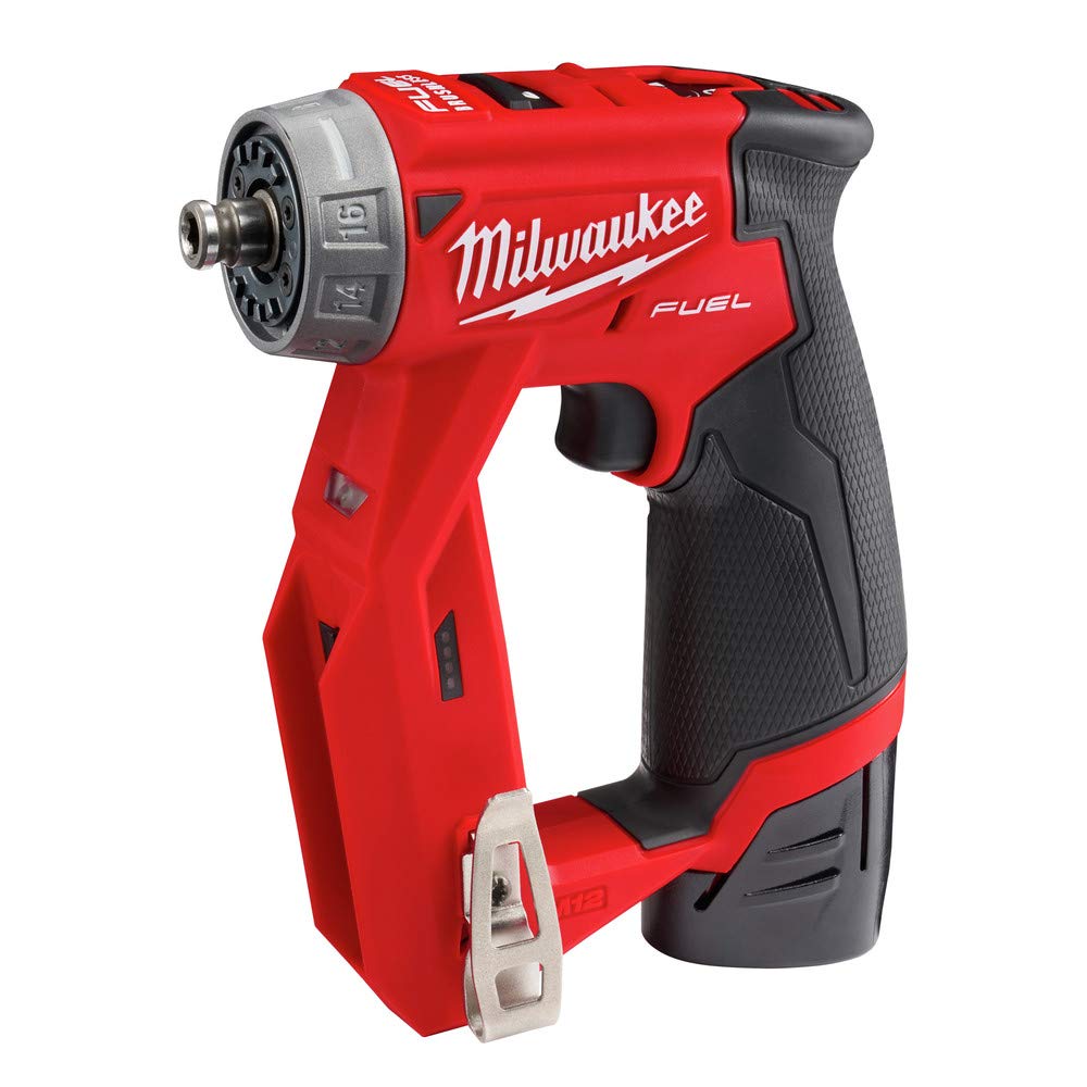 Milwaukee 2505-22 M12 Fuel Installation Drill/Driver Kit, Compact, Forward/Reverse Switch, Keyless Chuck, LED Light, Variable Speed