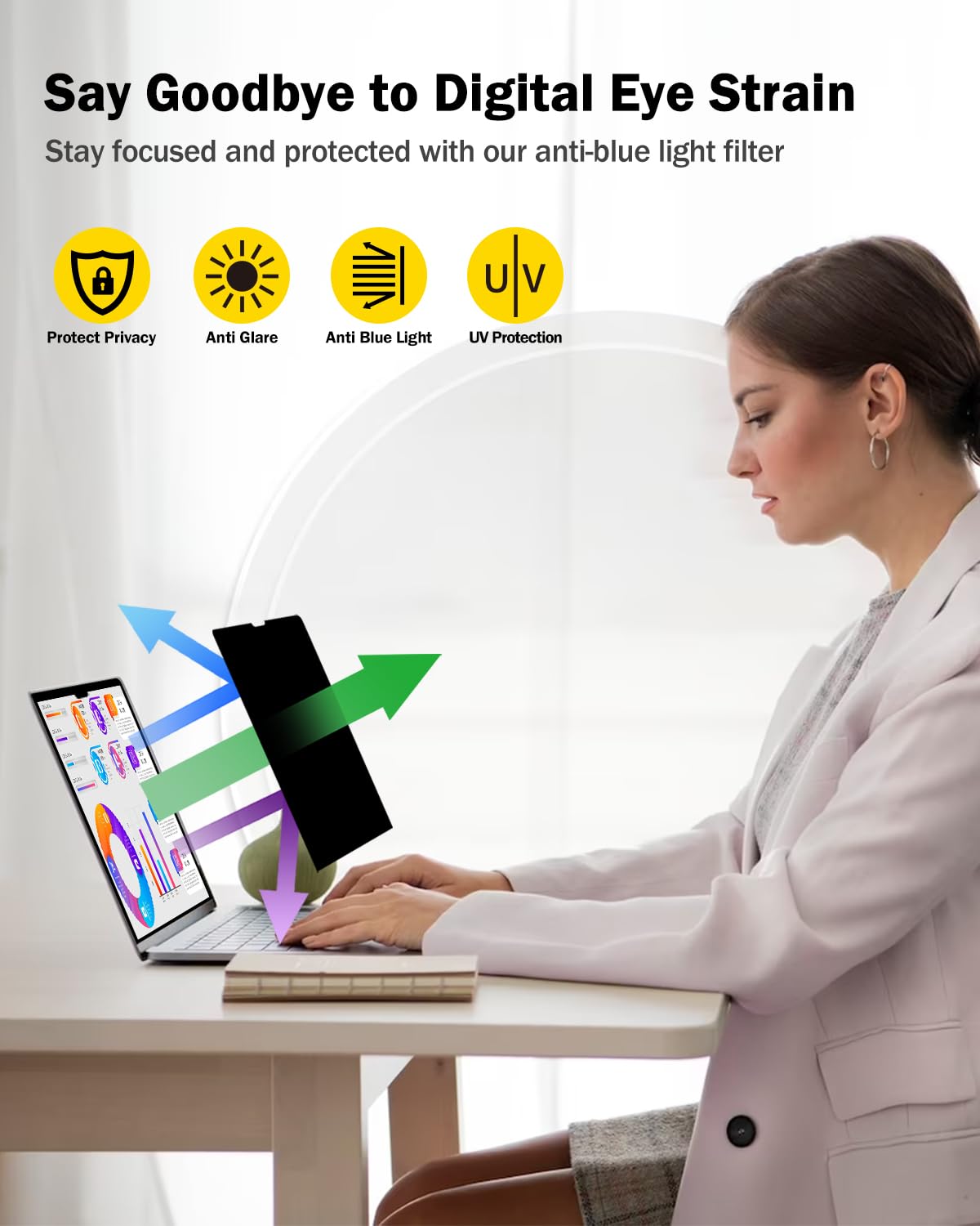 F FORITO 360° Privacy Screen Protector Compatible with MacBook Pro 13 inch (2016, 2017, 2018, 2019, 2020, 2021, 2022, M1, M2), Anti Peeping, Anti Glare and Scratch Resistant Laptop Privacy Screen