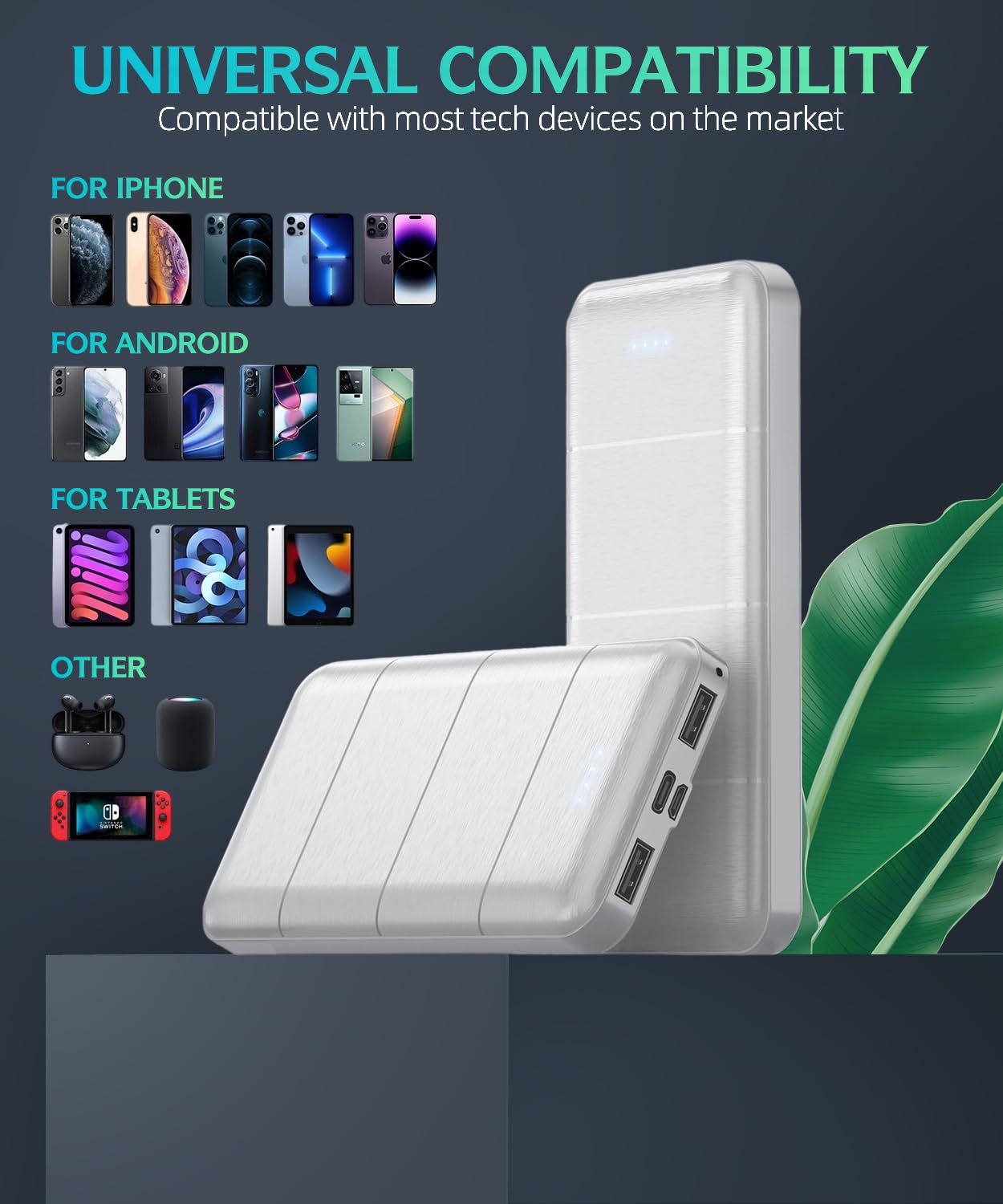 LOVELEDI Portable-Charger-Power-Bank - 2 Pack 15000mAh Dual USB Power Bank Output 5V3.1A Fast Charging Portable Charger Compatible with Smartphones and All USB Devices