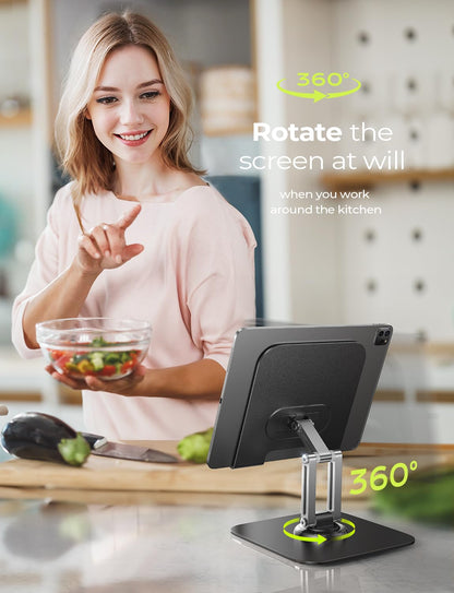 LISEN for iPad Stand Holder Adjustable Tablet Stand for Desk, 2025 for iPad Accessories Rotating Display Stand PC Office Accessories for Desk Women Kindle Table Mount/PS/Switch iPhone 12.9"-4.7"