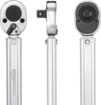 Amazon Basics 1/2-Inch Drive Click Heavy-Duty Torque Wrench - 25-250 foot-lb, 33.9-338.9 Nm