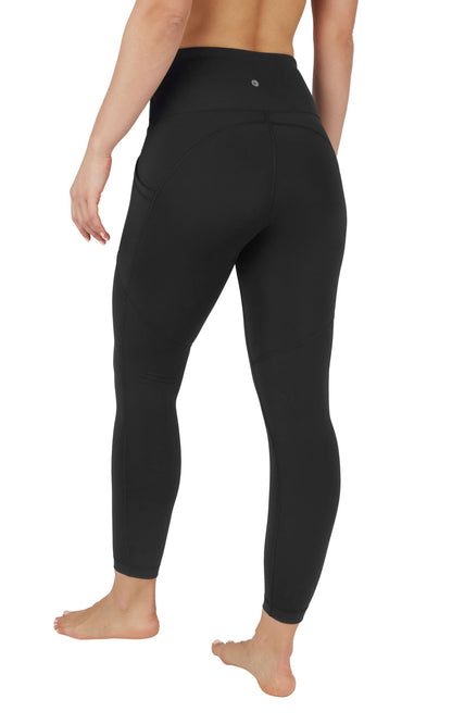 90 Degree By Reflex Power Flex Yoga Pants - High Waist Squat Proof Ankle Leggings With Pockets for Women - Black - Medium