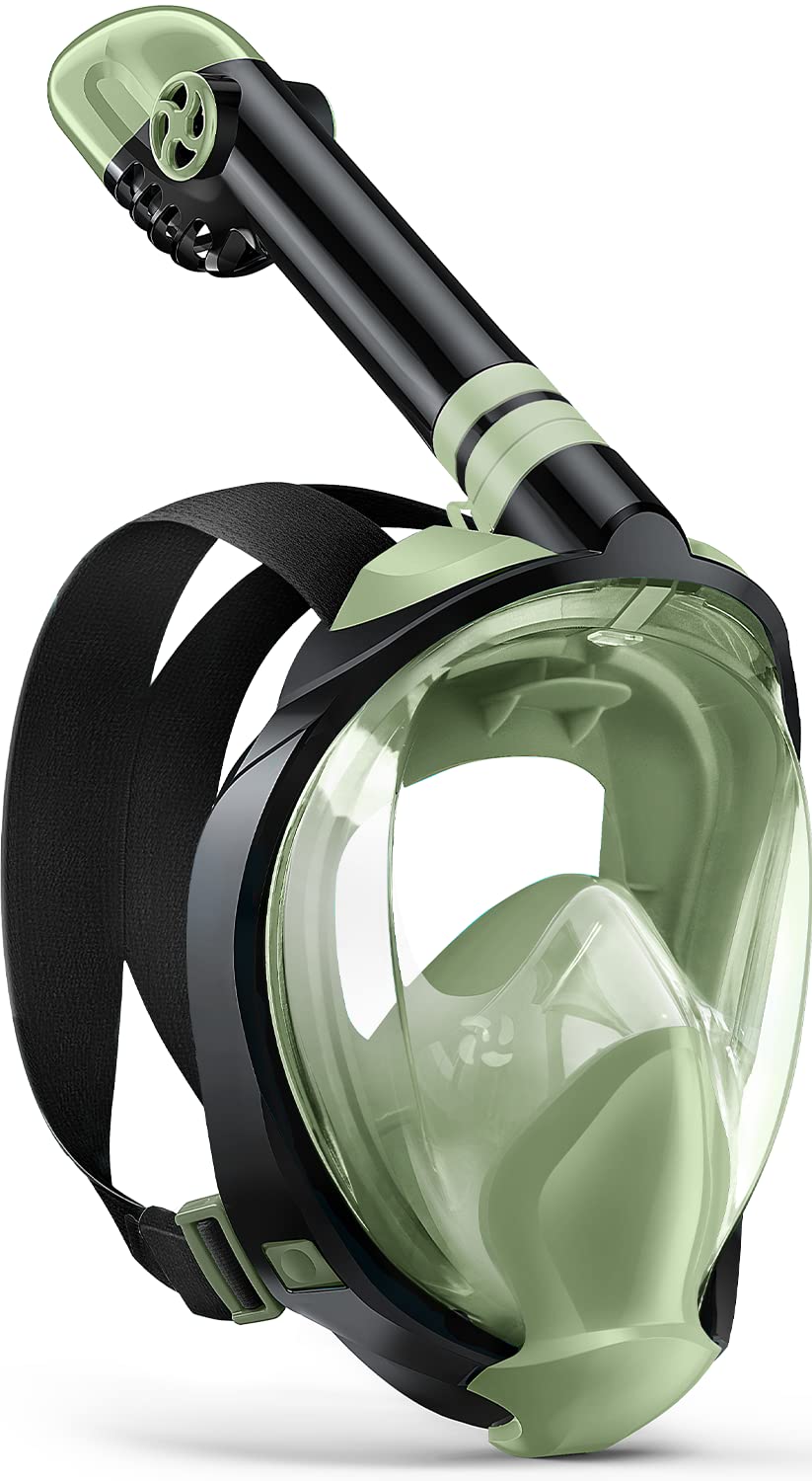 Full Face Snorkel Mask Adults,Dry-Top Snorkeling Gear with Camera Mount,Foldable 180-Degree Panoramic Scuba Mask for Snorkeling Diving Swimming Travel,Snorkel Mask Anti-Fog & Anti-Leak