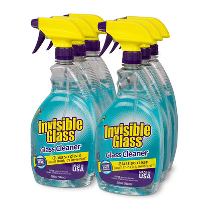 Invisible Glass 92194-6PK Premium Glass and Window Cleaner for Auto and Home Cleans Glass, Windows, Glass Cooktops, Patio Doors, and More, Streak-Free, Ammonia-Free, Tint-Safe, 32 Fl Oz, Pack of 6