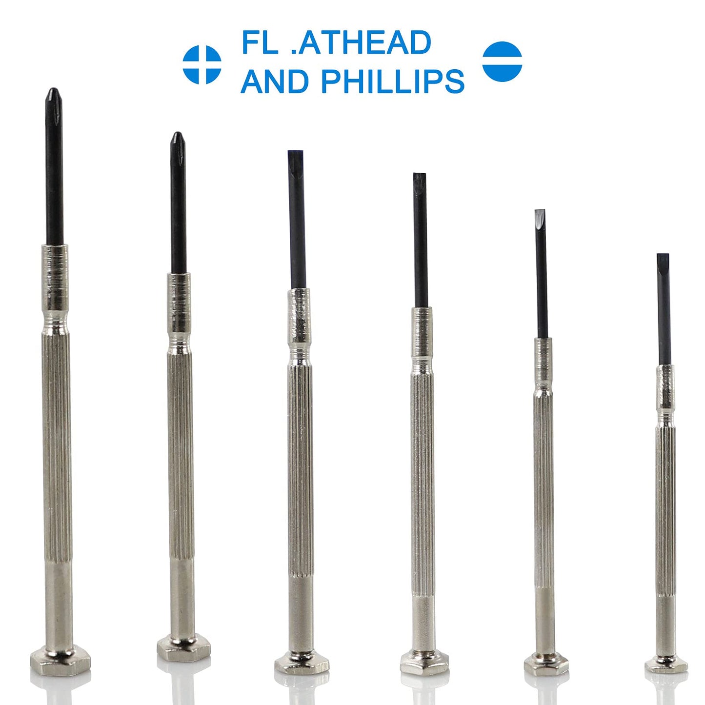 6 PCS Precision Screwdriver Sets, Eyeglass Repair Kit Screwdriver, Mini Screwdriver Set, Flat Head and Philips Head Screwdriver Sets, With 6 Different Sizes, Suitable For Watch, Electronic Repairs