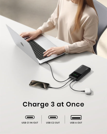 INIU 140W Power Bank, 27000mAh High Capacity Laptop Portable Charger, USB C in&Out Tablet Powerbank, Digital Display Phone Charger, Travel Charger Compatible with iPhone 16, iPad, MacBook, Laptop etc.