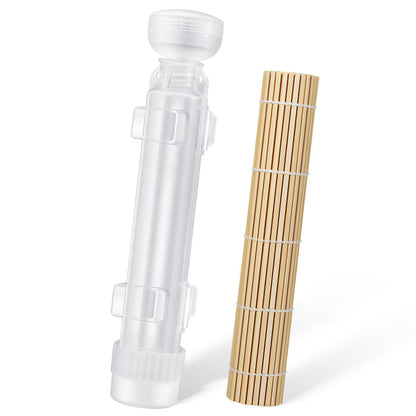 AISHN Sushi Roller 11.8 inches Sushi Bazooka Sushi Maker Chef Tool Rice Roller Durable Rice Maker Machine Mold for Easy Sushi Cooking Translucent white