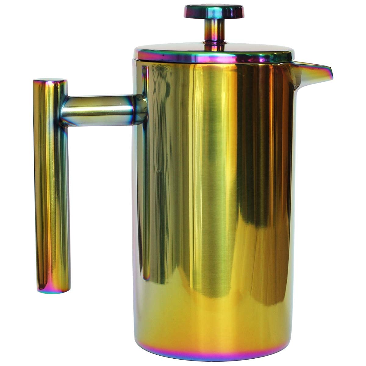 MAGICAFÉ French Press Coffee Maker – 1 or 2 Cups Small Stainless Steel Coffee Maker Double Walled French Press Rainbow 12oz/350ml