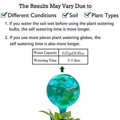 Logresy Plant Watering Stakes, Large 12pcs Flower Automatic Watering Bulbs, Plastic Plant Flower Self Watering Globes, Garden Self Watering Planter Insert for Daily Watering