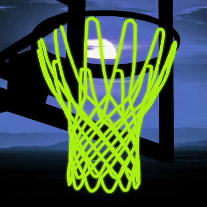 NEIJIANG Glow Basketball Net, Nightlight Basketball Net Luminous Outdoor Portable Sun Powered Sport Nylon (Yellowish Green)