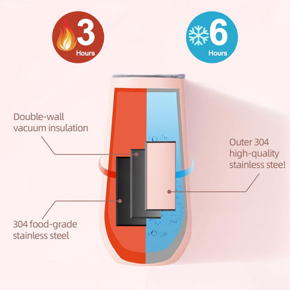 Lifecapido 6-Pack Stemless Insulated Tumblers, 6oz Stainless Steel Unbreakable Champagne Flute Tumbler for Wedding, Christmas, Bride Shower