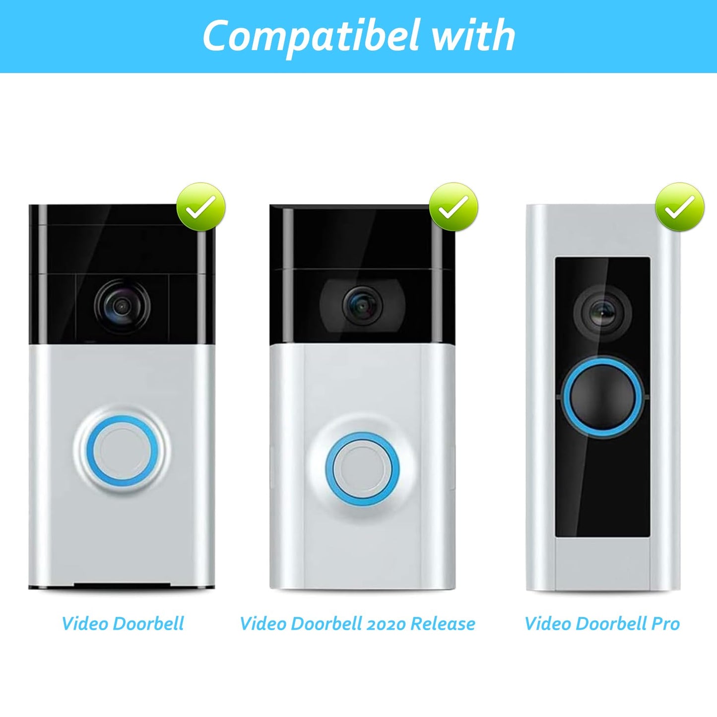 RingDoorbell Screws Replacement, Blue Double-Ended T6 T15 Screwdriver with 20Pcs/5Set Doorbell Security Screws for Camera Video Doorbell Replacement Kits Compatible with All R/ing Doorbells