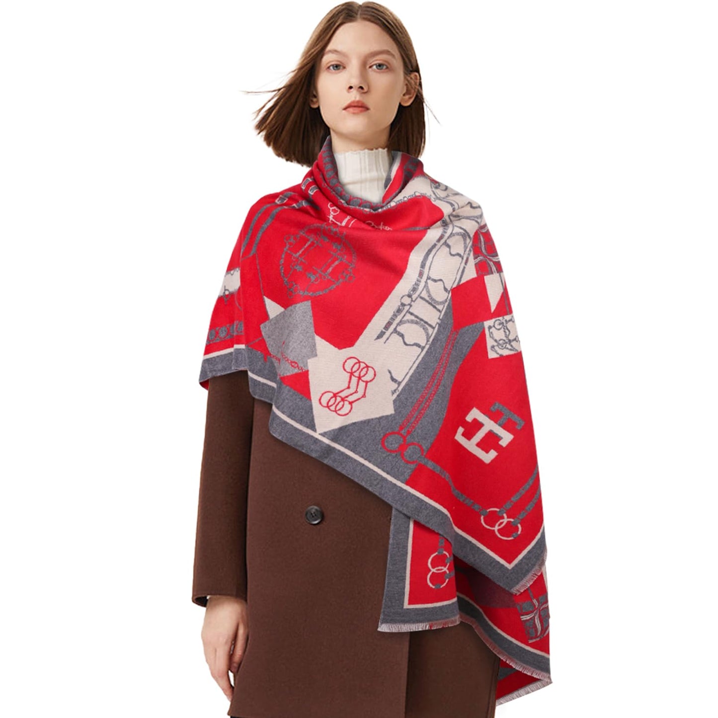 EXTREE Scarfs for Women Pashmina Silky Shawl Wrap for Evening Dressing Blanket Open Front Poncho Cape