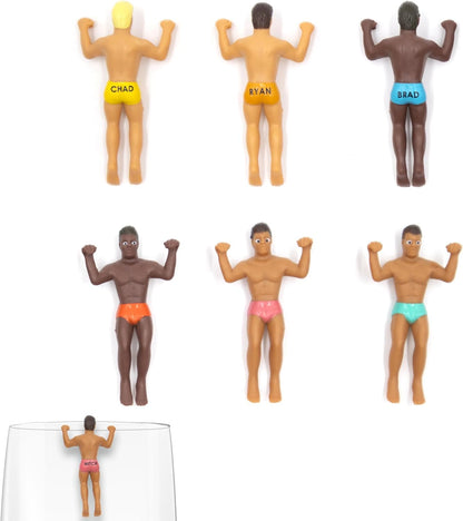 NPW Drinking Buddies Drink Markers, Wine Glass Charms for Parties - Bachelorette, Girls' Nights, Family Get Together & More, Novelty Gifts (6 Count)