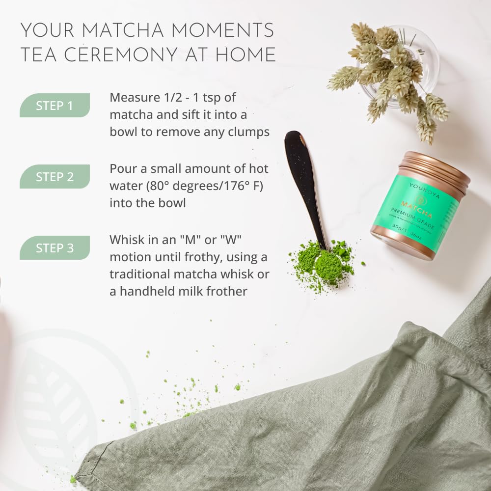 Matcha Powder, Premium Grade Japanese Matcha Tea, Grown in the Volcanic Soil of Kyushu, Farm to Cup Tea from Japan, 1.06oz