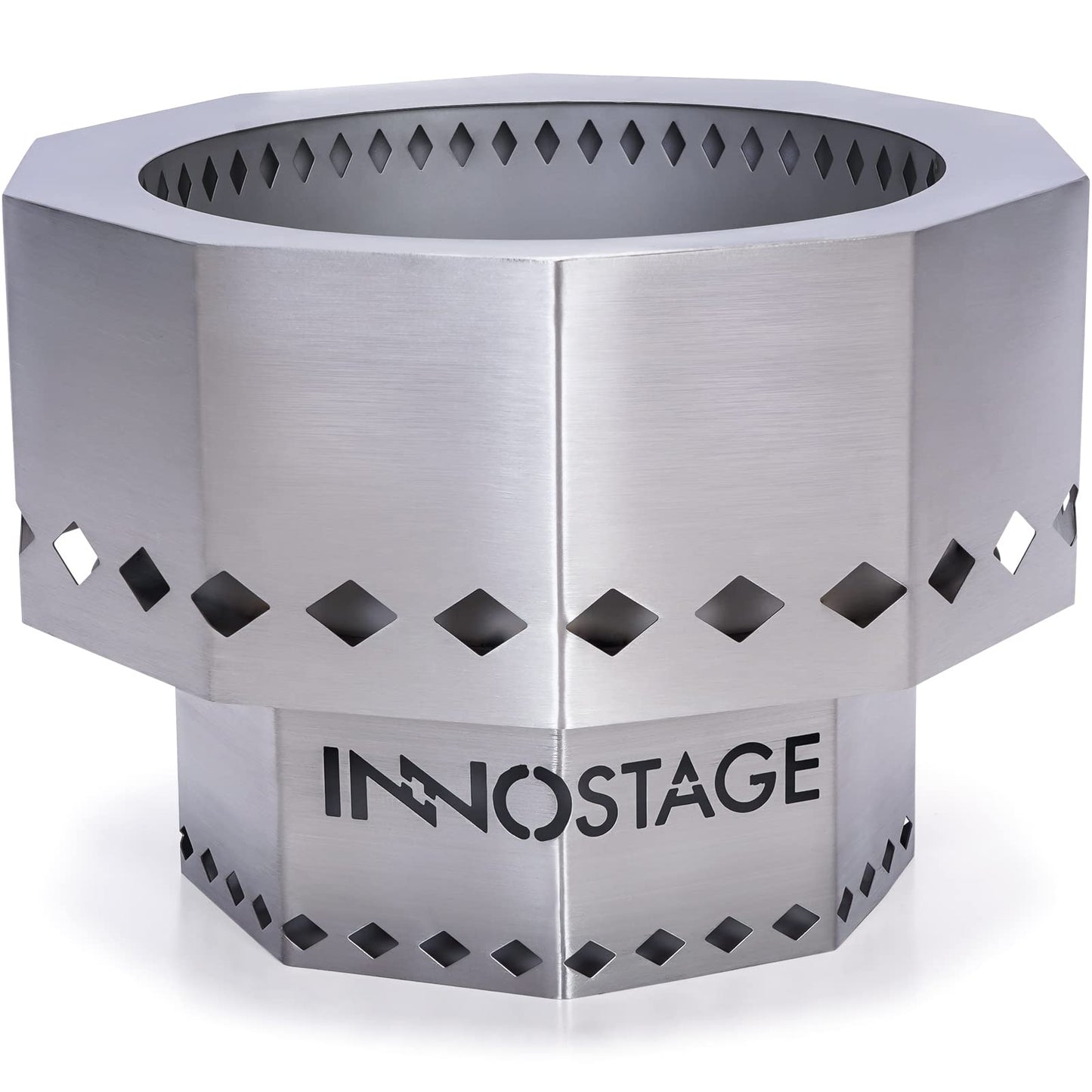 Patented Smokeless Fire Pit for Outdoor Wood Pellet Burning Spark with Portable Carrying Bag,Stainless Steel Firepit Grill Bowl of Fireplace Stove for Picnic Camping Cooking on Beach - S