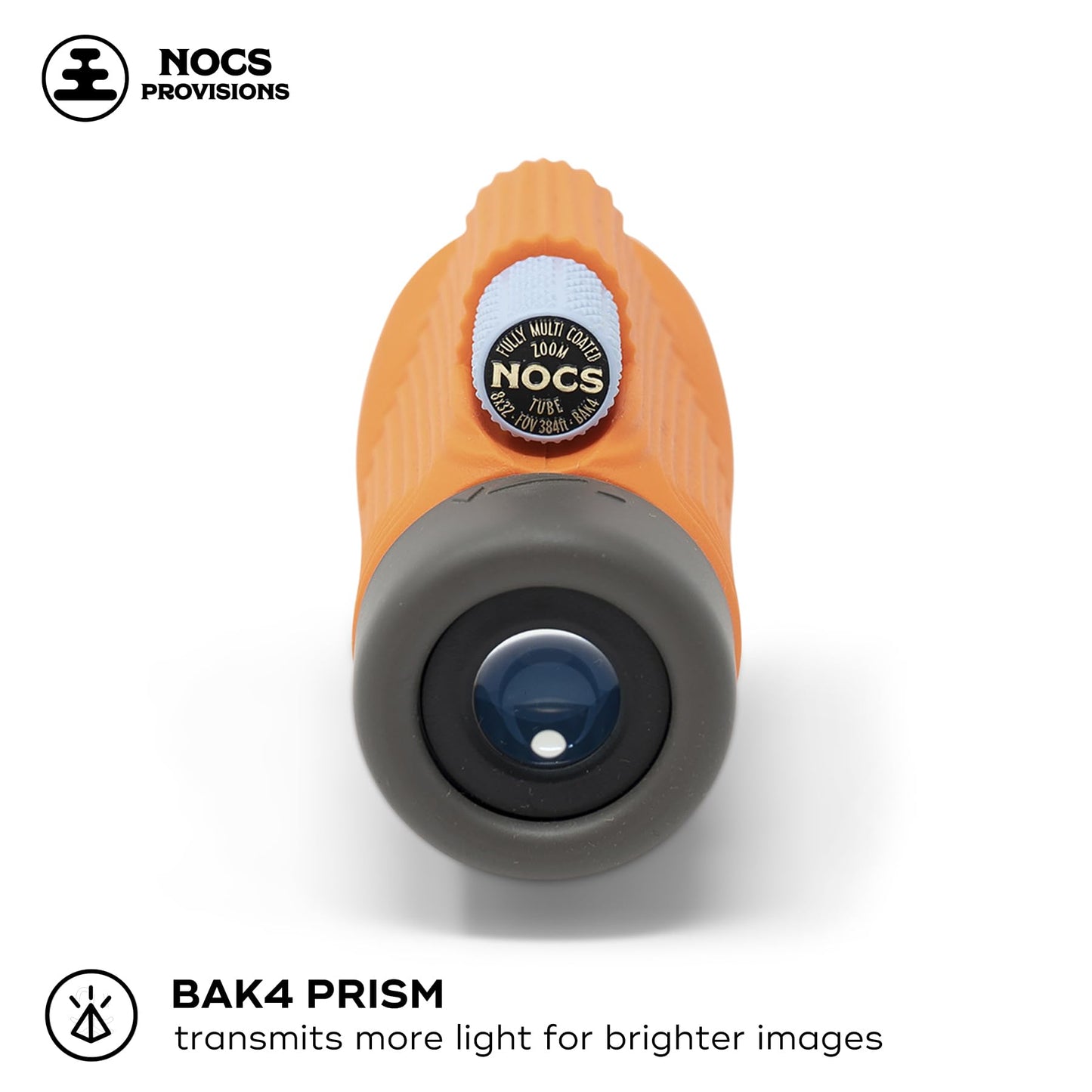 Nocs Provisions Zoom Tube 8x32 Monocular, 8X Magnification Telescope, Bak4 Prism, Wide Field of View for Bird Watching, Backpacking & Wildlife Viewing - International Orange