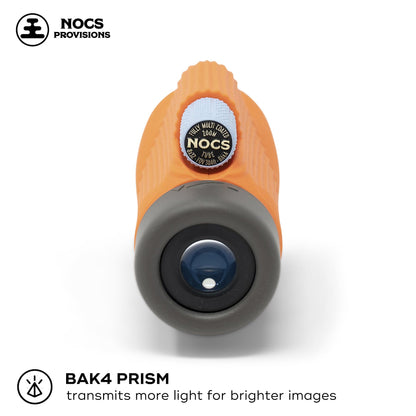 Nocs Provisions Zoom Tube 8x32 Monocular, 8X Magnification Telescope, Bak4 Prism, Wide Field of View for Bird Watching, Backpacking & Wildlife Viewing - International Orange