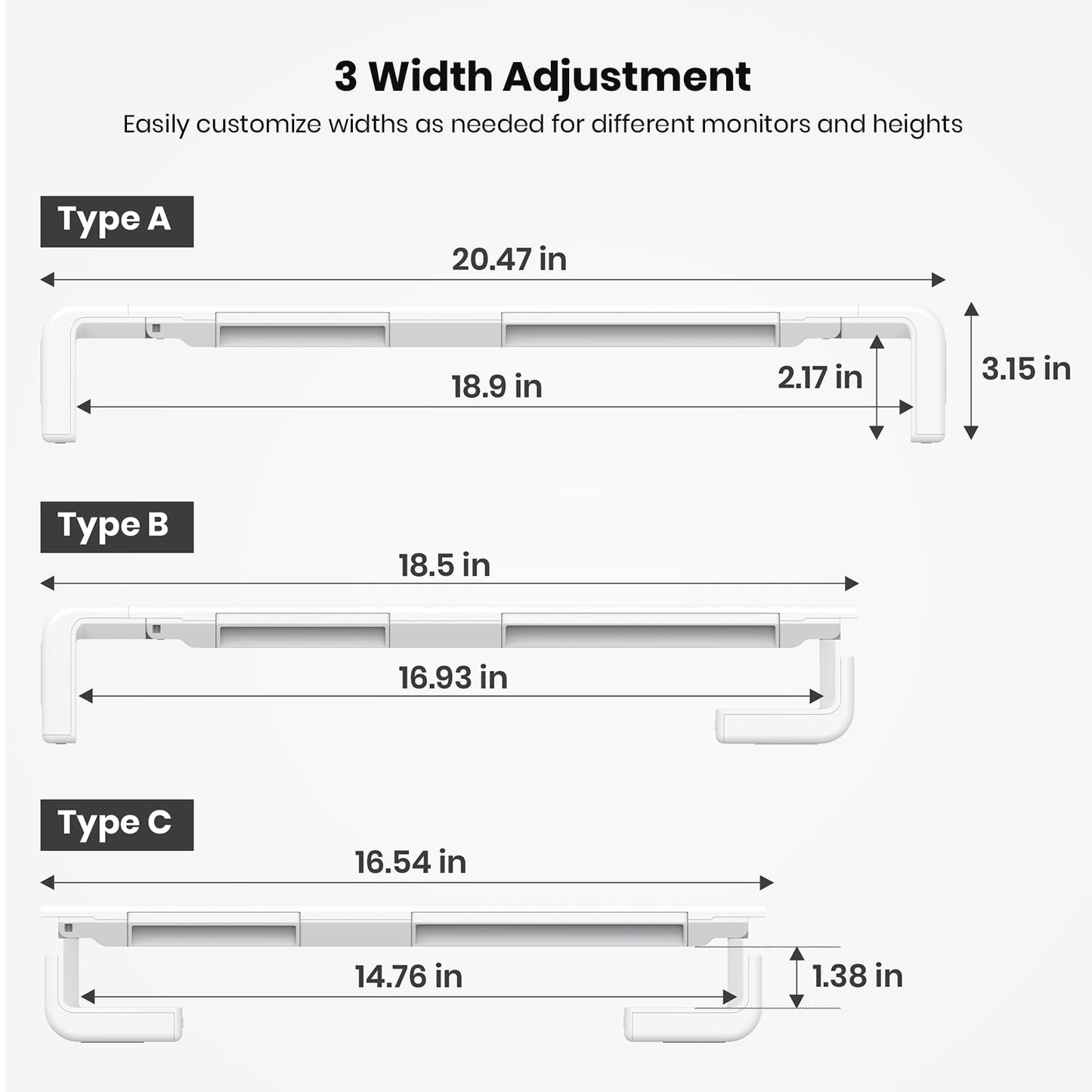 Monitor Stand Riser, Klearlook Foldable, Height Adjustable Computer Stand, Desk Shelf Riser with Storage Drawer &Tablet Phone Stand for Desktop, Laptop (White)