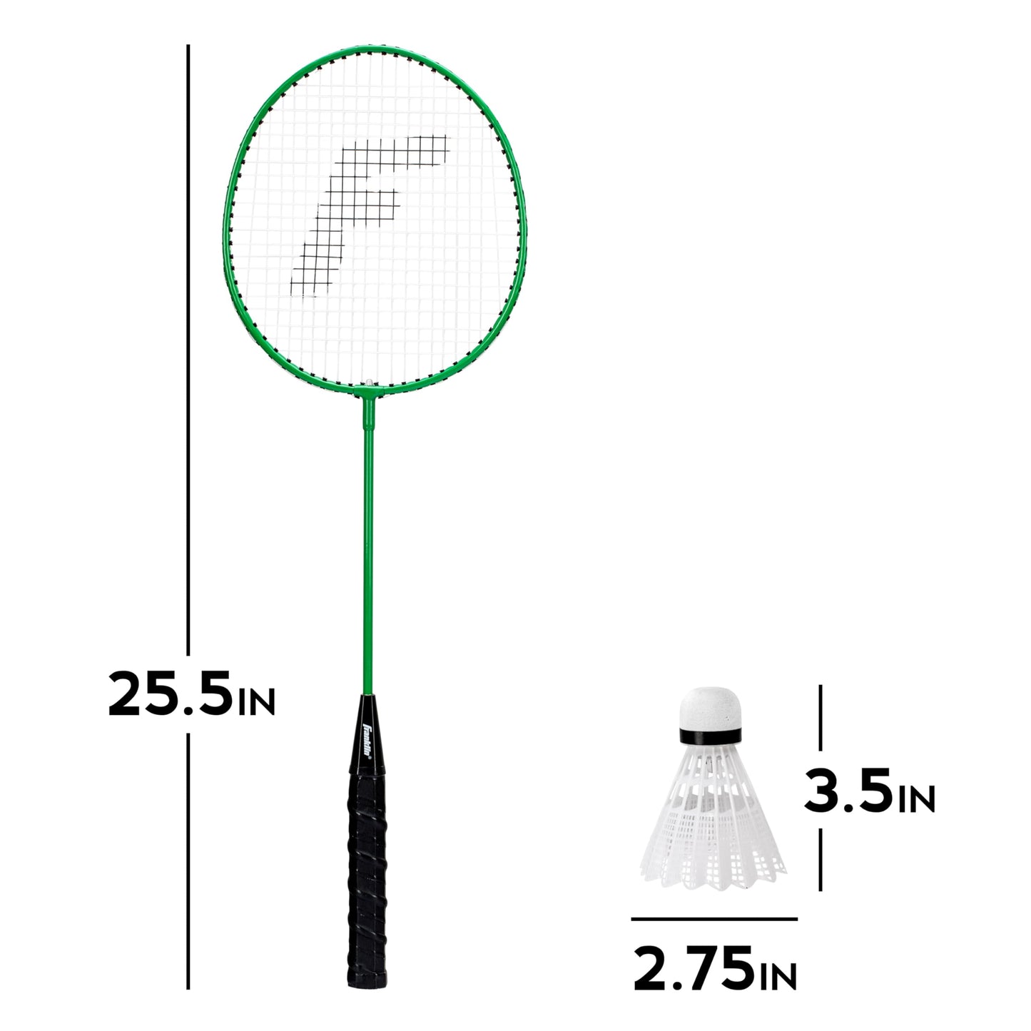Franklin Sports Badminton Rackets - Glow in the Dark 2 Player Racket Set - Set of (2) Rackets + (2) Birdies - Backyard Badminton Game for Kids + Adults