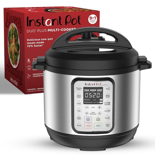 Instant Pot Duo Plus 9-in-1 Multicooker, Pressure Cooker, Slow Cook, Rice Maker, Steamer, Sauté, Yogurt, Warmer & Sterilizer, Includes App With Over 800 Recipes, Stainless Steel, 6 Quarts