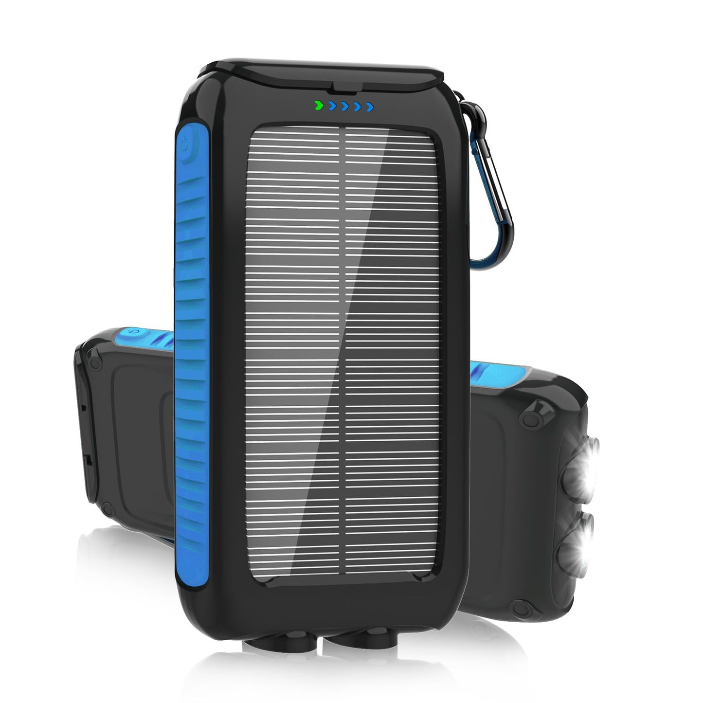 Nuynix Solar Charger Power Bank, 38800mAh Portable Phone Charger with 1 Type-C & 2 USB-A Ports Built-in Dual LED Flashlight, 15W Fast Charging Waterproof Solar Panel Charger