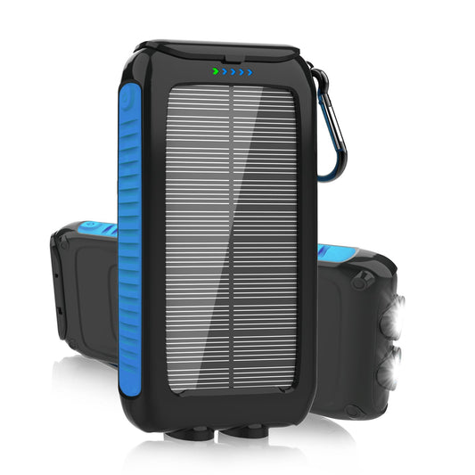 Nuynix Solar Charger Power Bank, 38800mAh Portable Phone Charger with 1 Type-C & 2 USB-A Ports Built-in Dual LED Flashlight, 15W Fast Charging Waterproof Solar Panel Charger