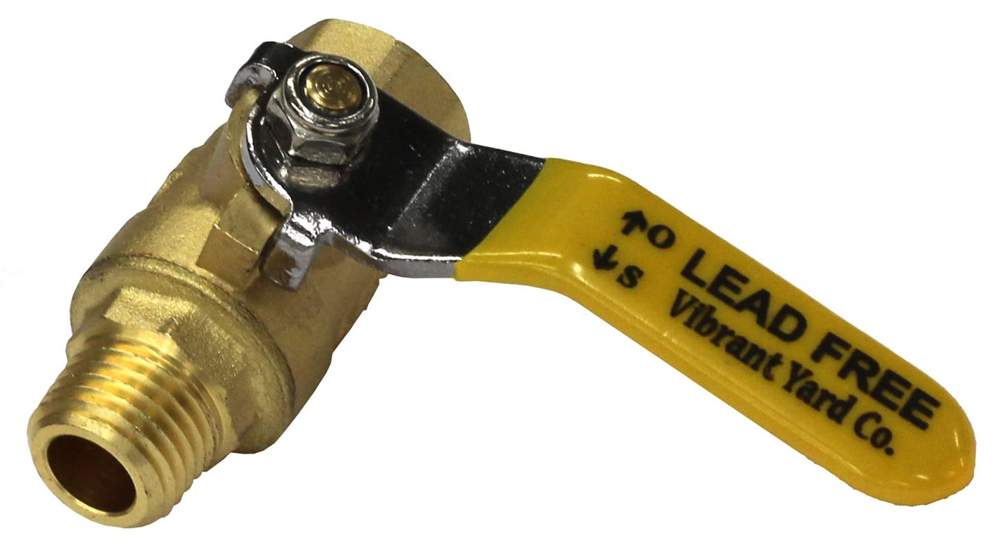 Lead-Free Forged Brass Air Compressor In-Line Ball Shut Off Valve, Quarter Turn, 1/4" Male NPT (MNPT) X 1/4" Female NPT (FNPT) Qty: 1