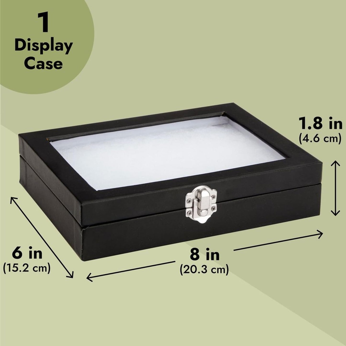 Juvale Insect Display Case - 8 x 6 x 1.8 in, Black - Glass Top & Removable Foam Pinning Board - Bug Display Box & Specimen Case for Butterflies, Moths & Other Insects