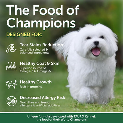 Nature's Protection Superior Care White Dogs Grain-Free Dry Dog Food - High Protein, Tear Stain Dog Food for All Breeds Light Coated Puppies, Fresh Pet Meal, White Fish, 22 lb
