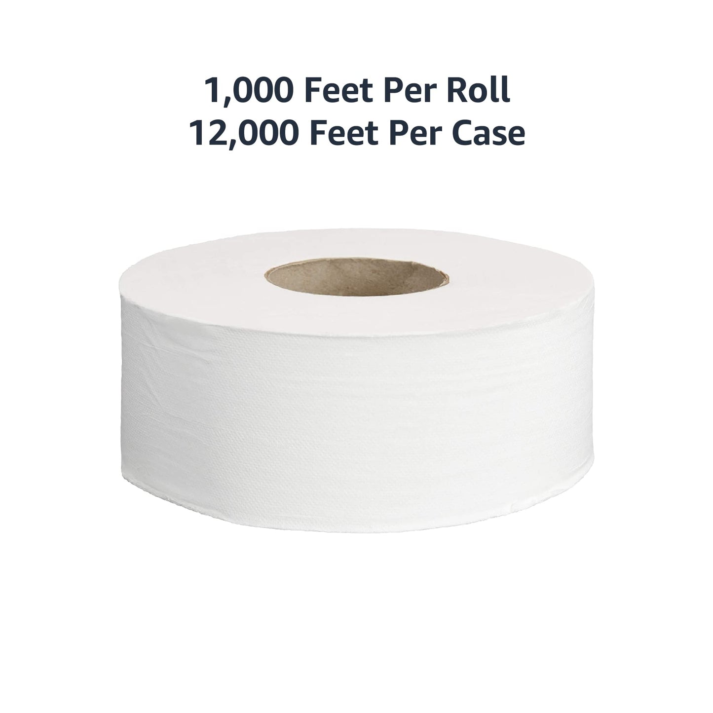 AmazonCommercial 2-Ply White 9' Jumbo Roll Toilet Paper/Bath Tissue (416972)|Bulk for Business |Septic Safe |Compatible with Universal Dispensers|FSC Certified |1000 feet per Roll (12 Rolls)()