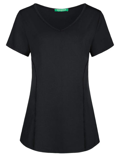 Kimmery V Neck T Shirts for Women Workout Tops for Women Summer Shirts Black XL