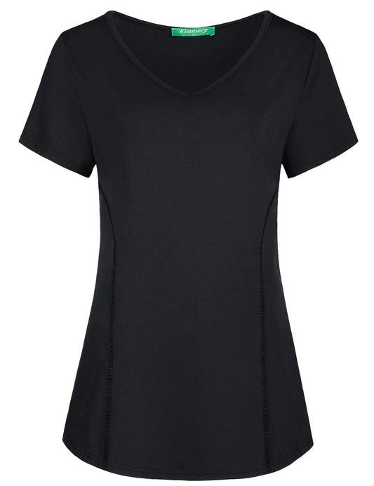 Kimmery V Neck T Shirts for Women Workout Tops for Women Summer Shirts Black XL