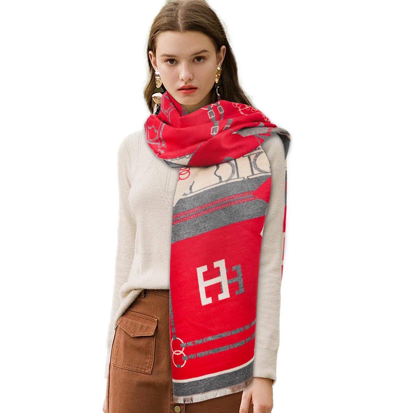 EXTREE Scarfs for Women Pashmina Silky Shawl Wrap for Evening Dressing Blanket Open Front Poncho Cape