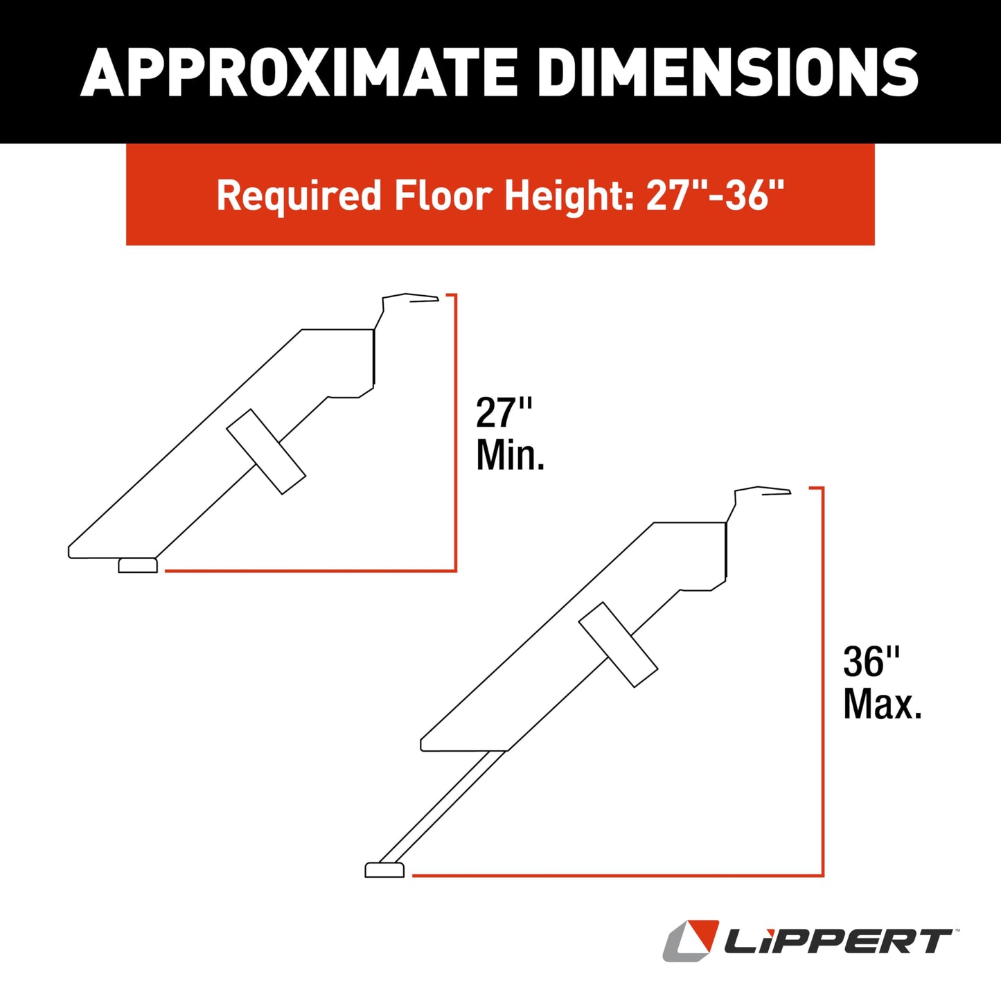 Lippert-791573 Solid Step Triple Step for RV and Travel Trailer Entry Doorway , 30-inch,Black