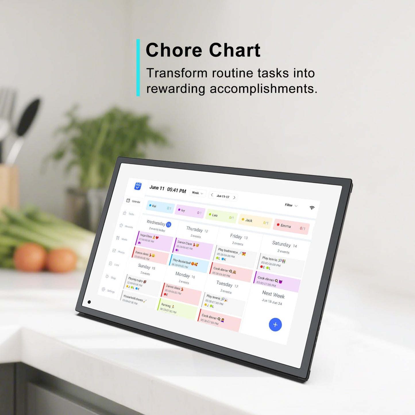 10.1 inch Wall Planner Digital Calendar Chore Chart, Smart Touchscreen Display for Family Schedules, Hearth Display Digital Calendar, Digital Photo Frame, Great for Organizing Your 2025 Calendar
