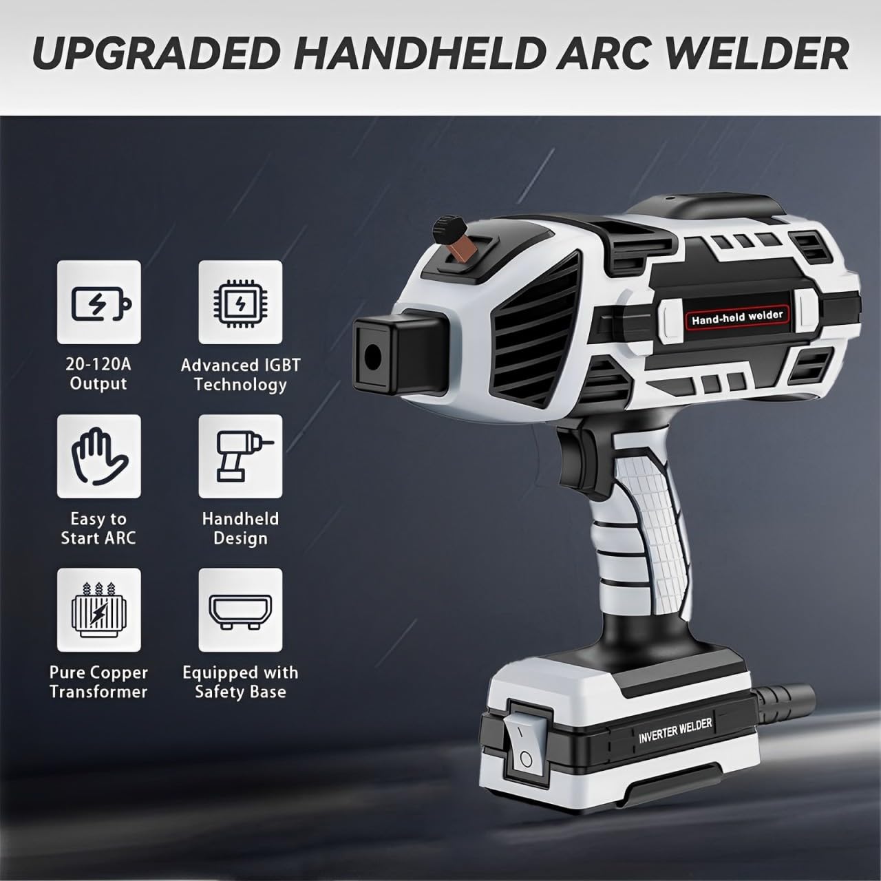 Portable Electric Welding Machine 110V with 20pcs Rods: 20-120A IGBT Inverter Handheld Welder Machine ARC Welder Gun - for 3/32"-1/8" Wire Rods and DIY, Repairs, Professional Use
