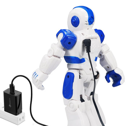 Kid's Remote Control Robot with LED Eyes, Dancing, Singing, Moonwalking, Gesture Sensing and Infrared Controller (Blue)