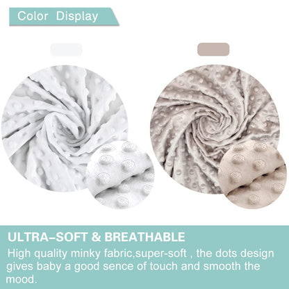 OWLOWLA 2Pack Nursing Pillow Cover White&Khaki Nursing Covers Set Breastfeeding Pillow Slipcover Fits Naked Nursing Pillow for Baby Boy Girl(White/Khaki)