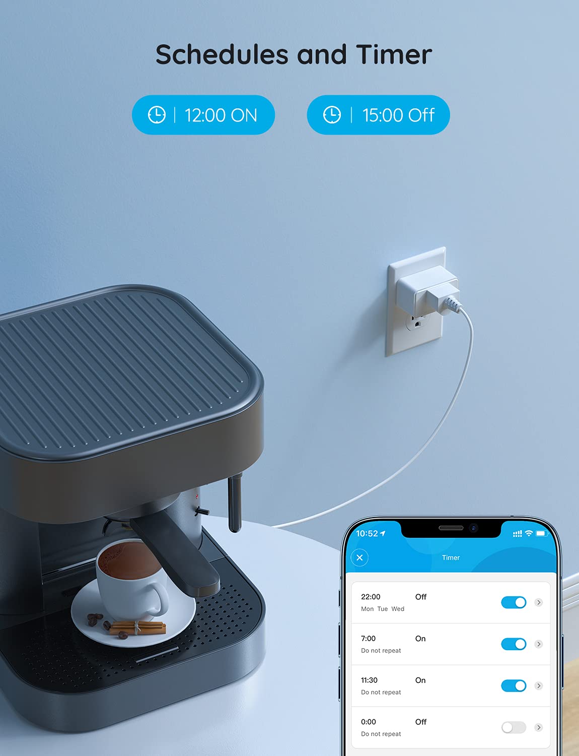 Govee Smart Plug 15A, WiFi Bluetooth Outlets 4 Pack Work with Alexa and Google Assistant, WiFi Plugs with Multiple Timers, Govee Home APP Group Control Remotely, No Hub Required, ETL&FCC Certified